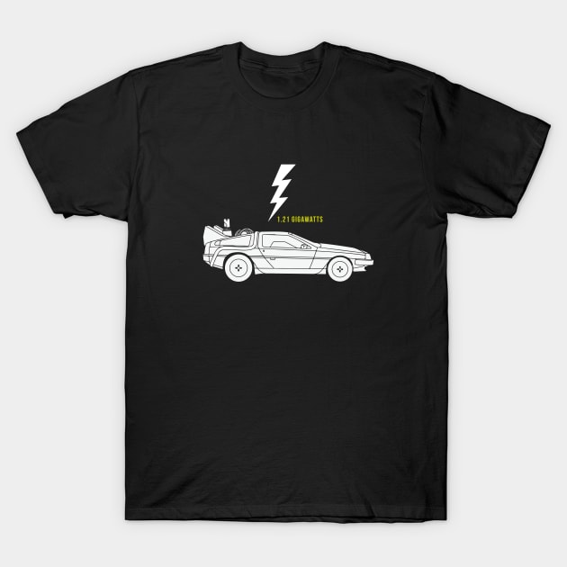 1.21 Gigawatts - Delorean T-Shirt by BodinStreet